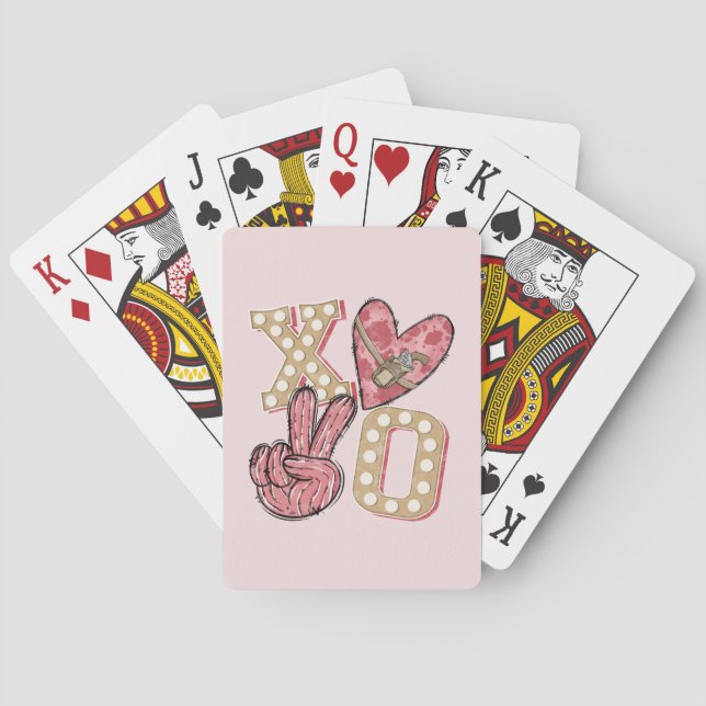 Western Country Xoxo | Hugs and Kisses Poker Cards (Back)