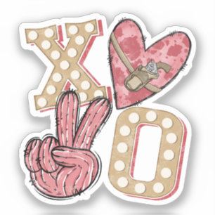 Western Country Xoxo   Hugs and Kisses Sticker