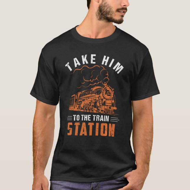 Western Country Yello Wstone Take Em To The Train  T-Shirt (Front)
