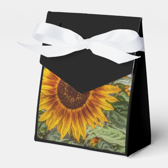 western country yellow sunflower wedding favor boxes (Front Side)