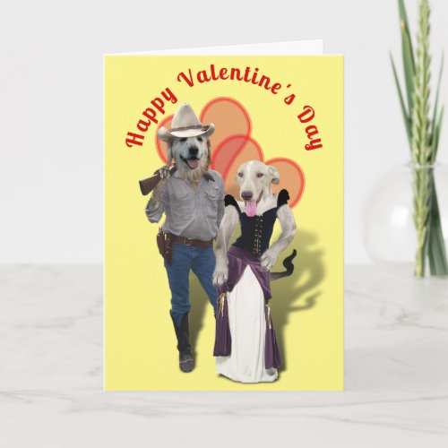 Western Couple Cowboy Cat Holiday Card