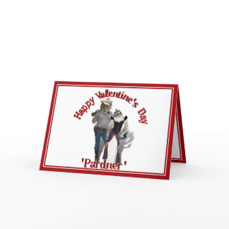 Western Couple Cowboy Cat Holiday Card