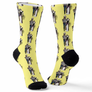 Western Couple Cowboy Cat Socks