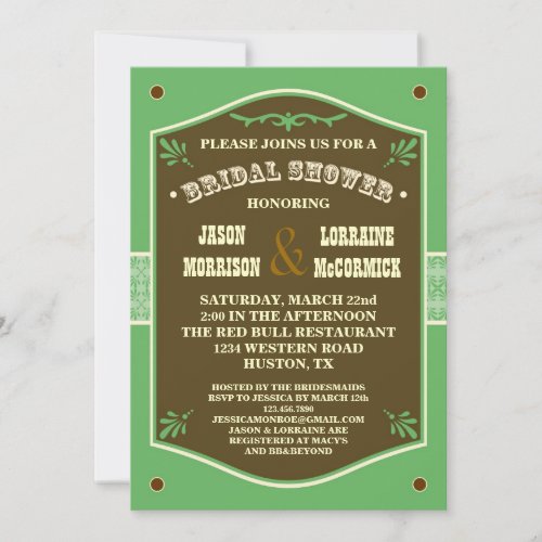Western Couples Bridal Shower Invitation