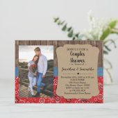 Western couples shower country chic wedding invitation (Standing Front)