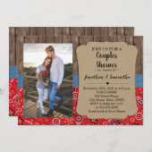 Western couples shower country chic wedding invitation (Front/Back)