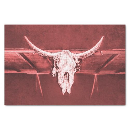Western Cow Skull Brown Rustic Texture Grunge Tissue Paper
