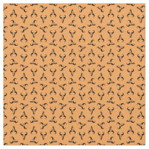 Western Cow Skull Bull Horns Art CUSTOM BG COLOR Fabric