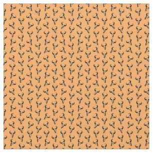 Western Cow Skull Bull Horns Pattern CUSTOM COLOR Fabric