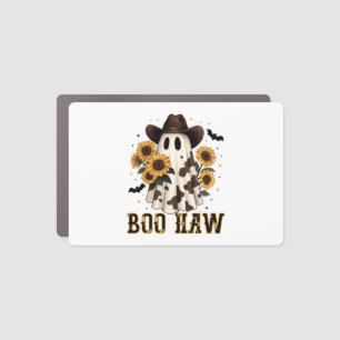 Western Cow Spot Spooky Ghost Boo Haw Car Magnet