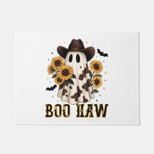 Western Cow Spot Spooky Ghost Boo Haw Doormat