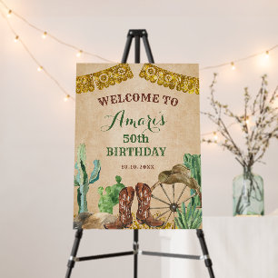 Western cowboy adult birthday Welcome Sign