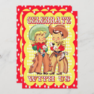 Western Cowboy And Cowgirl Party Invitation