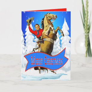 Western Cowboy And Horse Merry Christmas Card