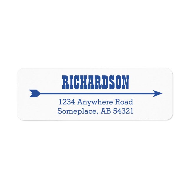 Western Cowboy Arrow Wanted Poster Navy Blue Label (Front)