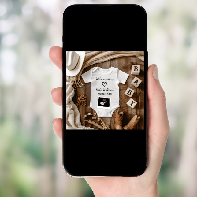 Western Cowboy Baby Announcement (Front Digital)