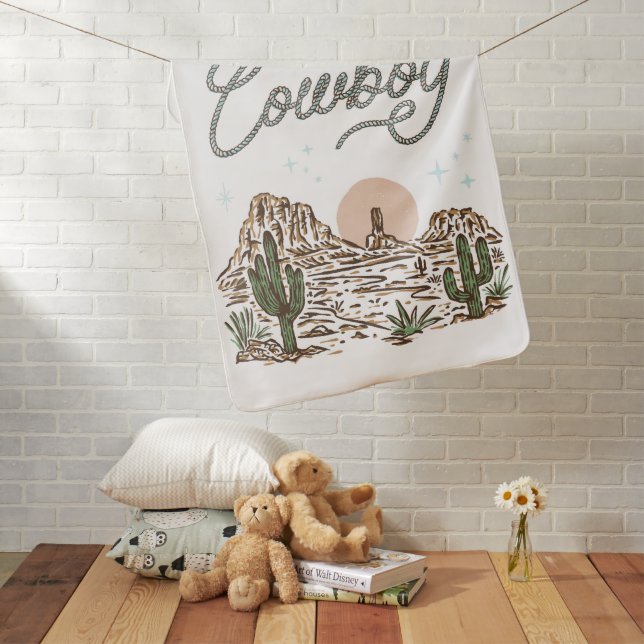 Western Cowboy Baby Blanket (In Situ)