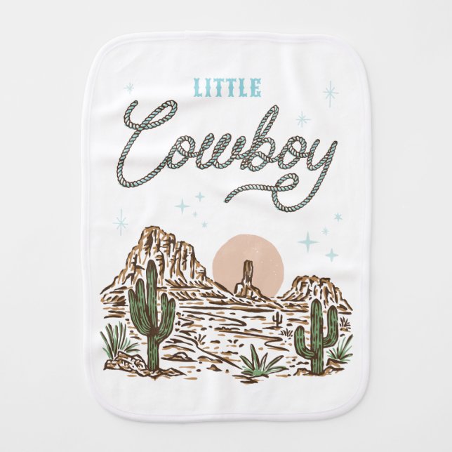 Western Cowboy Baby Burp Cloth (Front)
