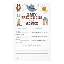 Western Cowboy Baby Shower Advice and Predictions Flyer