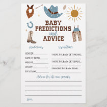 Western Cowboy Baby Shower Advice and Predictions Flyer