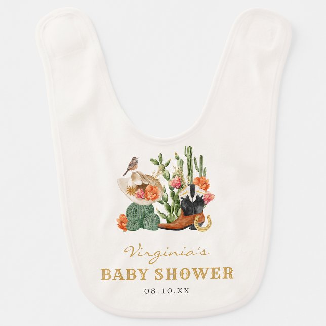 Western Cowboy Baby Shower Bib (Western Cowboy Baby Shower Baby Bib by Painted Paperie
)
