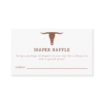 Western Cowboy Baby Shower Diaper Raffle Ticket