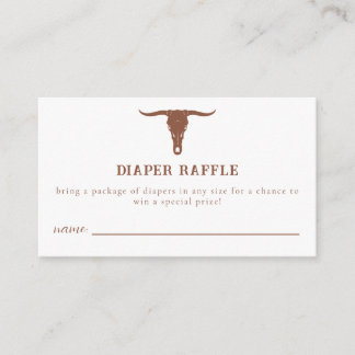 Western Cowboy Baby Shower Diaper Raffle Ticket Enclosure Card