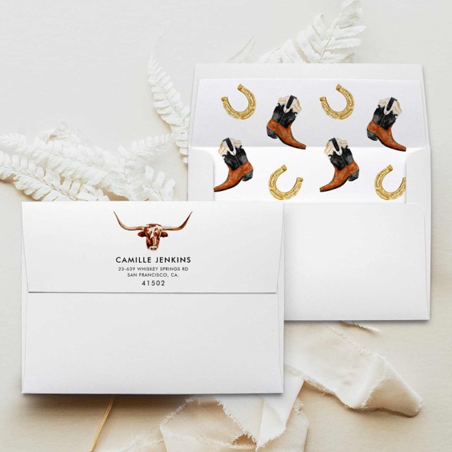 Western Cowboy Baby Shower Envelope (Western Cowboy Baby Shower Invitation Envelope)