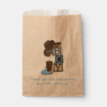 Western Cowboy Baby Shower Favor Bag