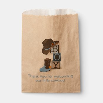 Western Cowboy Baby Shower Favor Bag by NaptimeCards at Zazzle
