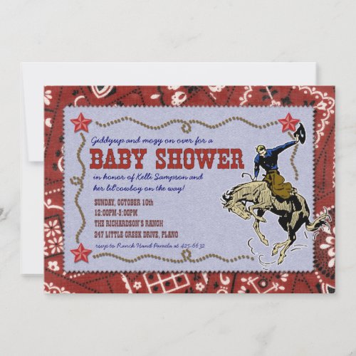 Western Cowboy Baby Shower Invitation