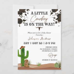 Western Cowboy Baby Shower Invitation