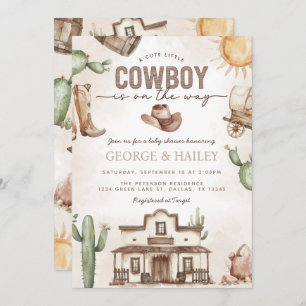 Western Cowboy Baby Shower Invitation