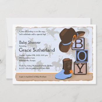 Western Cowboy Baby Shower Invitation by NaptimeCards at Zazzle