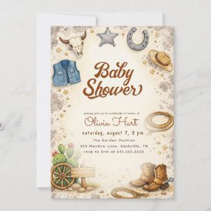 Western Cowboy Baby Shower Invitation