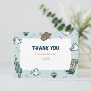 Western Cowboy Baby Shower Thank You Card