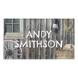 Western Cowboy Barn Name Tag
