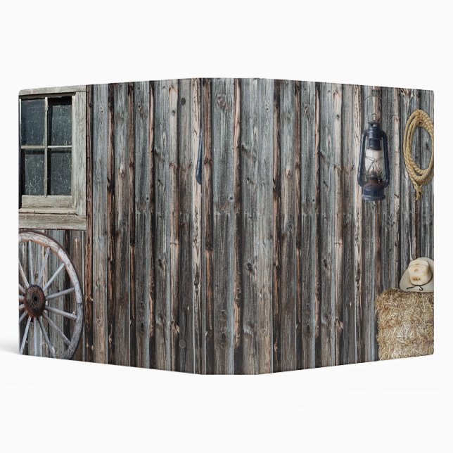 Western Cowboy Barn Tapestry 3 Ring Binder (Background)