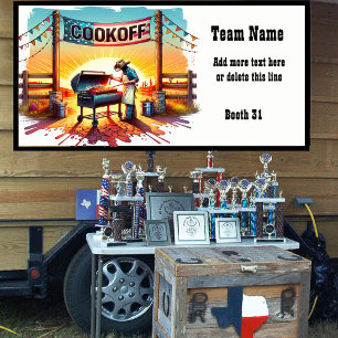 Western Cowboy BBQ Cookoff Scenes Custom Banner