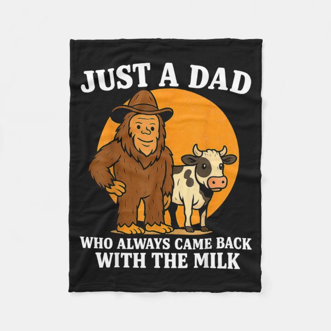 Western Cowboy Bigfoot Just A Dad Who Came Back Wi Fleece Blanket (Front)