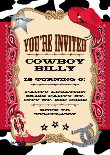 cowboy birthday invitations zazzle