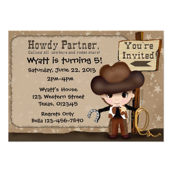 Western Cowboy Birthday Invitation