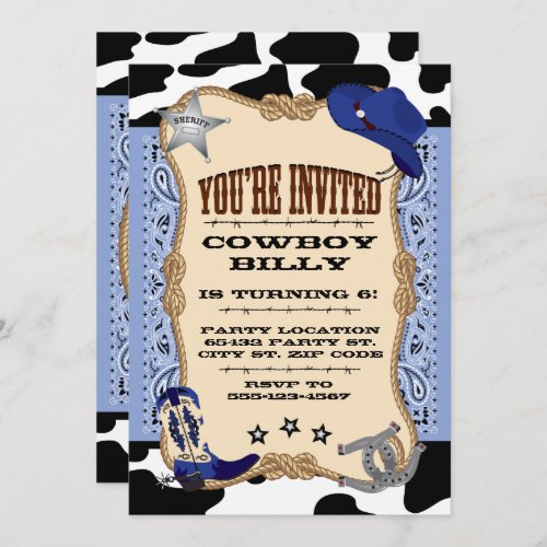 Western Cowboy Birthday Invitation