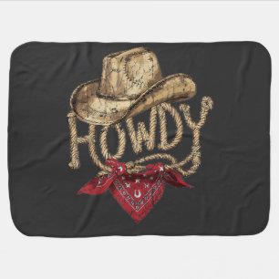 Western Cowboy Birthday Party  Baby Blanket