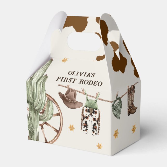 Western Cowboy Birthday Party Favor Box (Front Side)