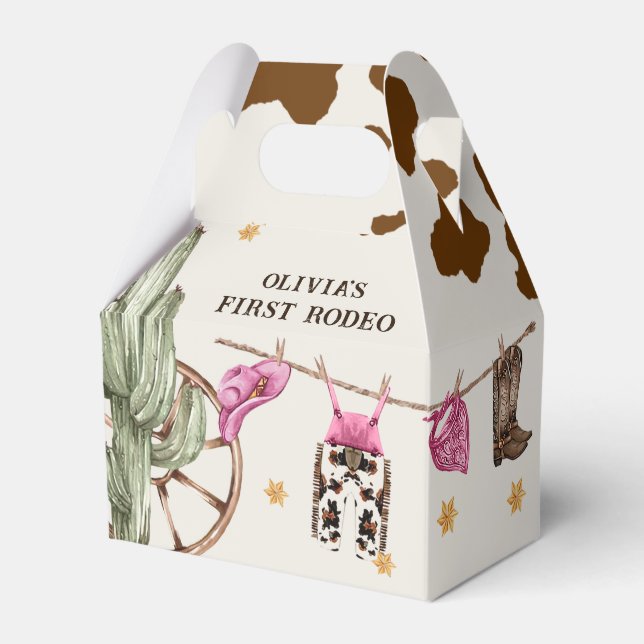 Western Cowboy Birthday Party Favor Box (Front Side)