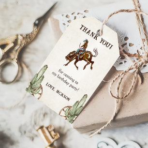 Western Cowboy Birthday Party Gift Tags