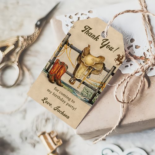  Western Cowboy Birthday Party Gift Tags