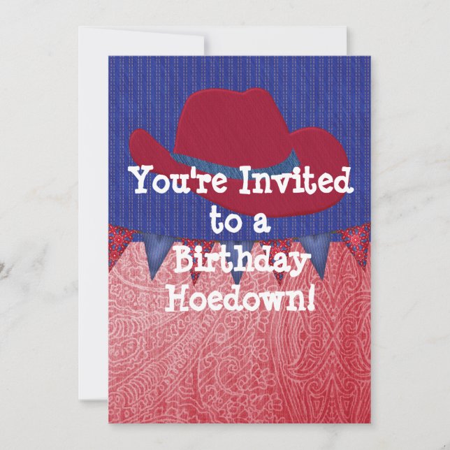 Western Cowboy Birthday Party Invitation (Front)