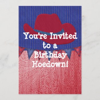 Western Cowboy Birthday Party Invitation by Punk_Your_Party at Zazzle